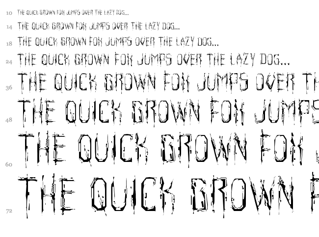 Horroroid font waterfall