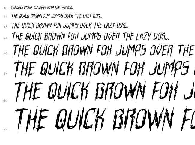 Horroroid font waterfall
