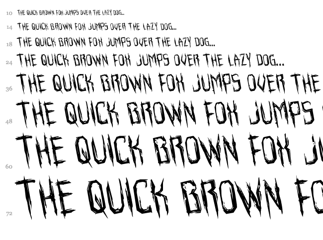 Horroroid font waterfall