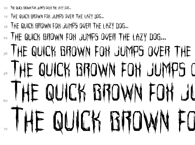 Horroroid font waterfall