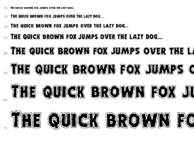 Horroween font waterfall
