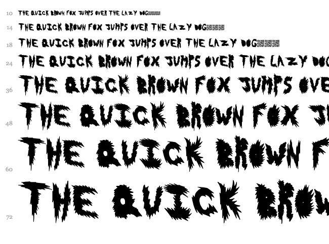 Hot Flash font waterfall