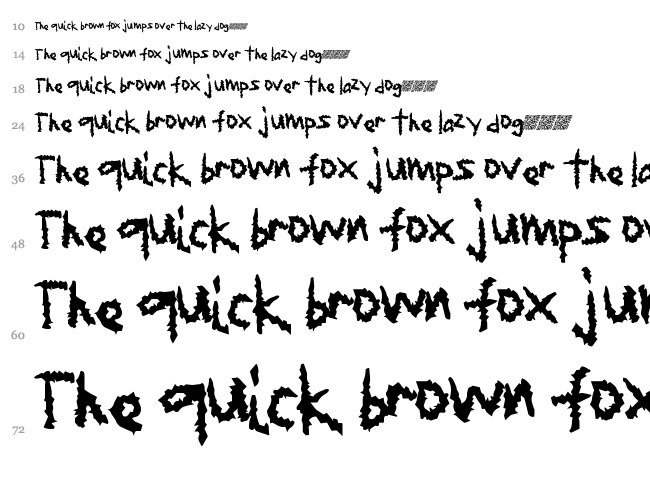Jaged Edge font waterfall
