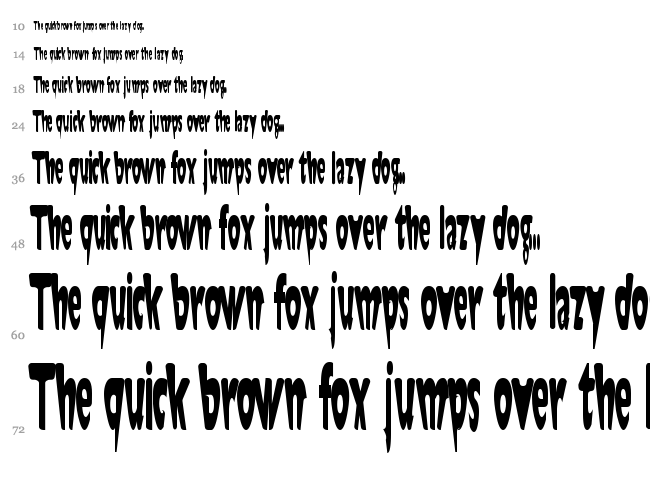 Jaunty font waterfall