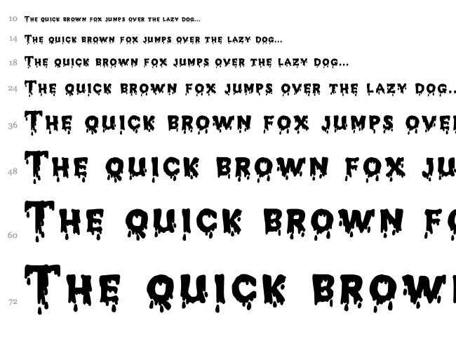 JD Melted font waterfall