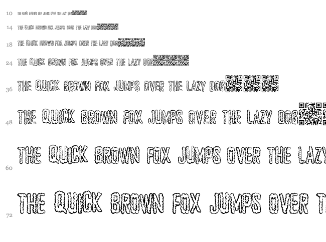 Just Brains font waterfall