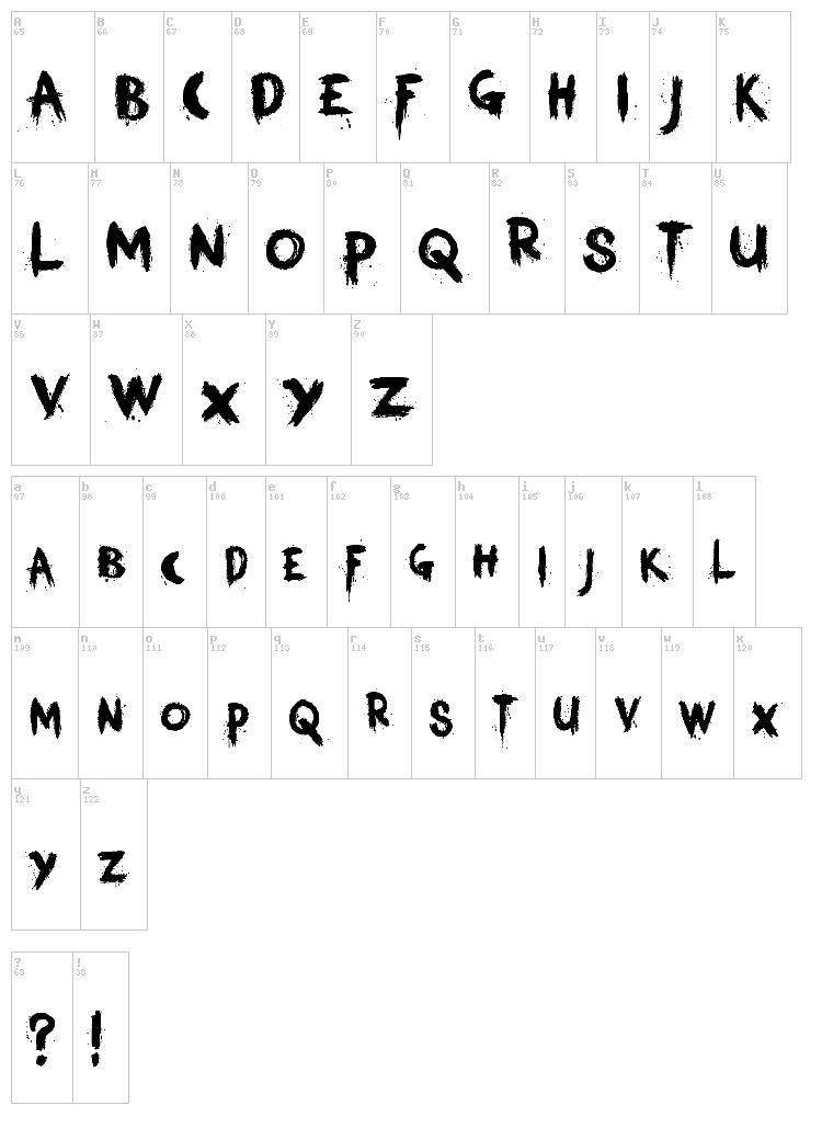 Kerberos Fang font map