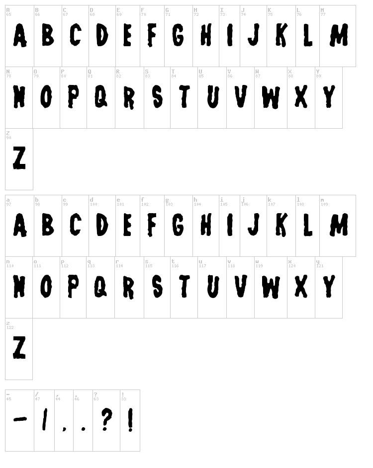 Last Man on Earth font map