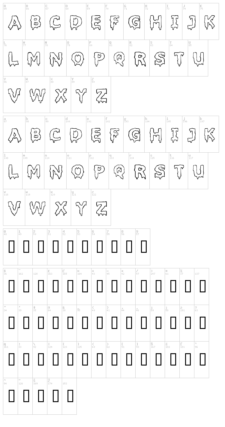 Liquidism font map
