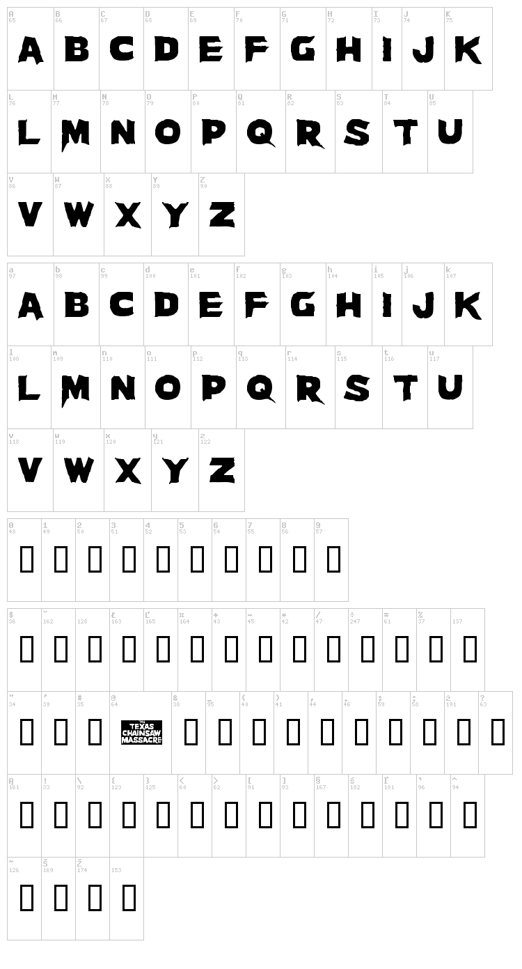 Massacre font map
