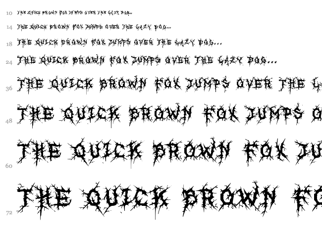 MB Real Grinder font waterfall