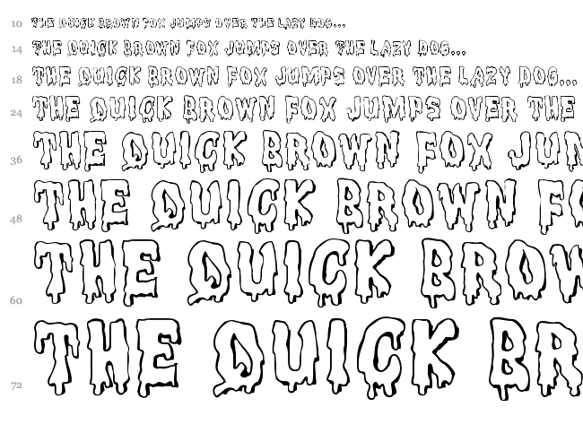 Meltdown MF font waterfall