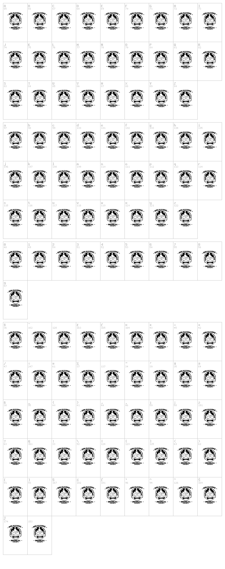 Merdeka font map