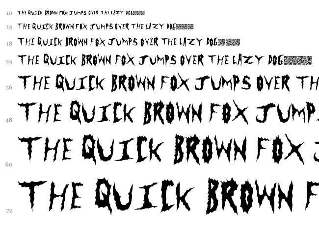 Metal Clash font waterfall