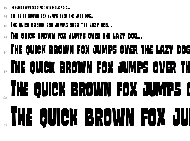 Mindless Brute font waterfall