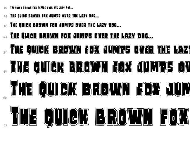 Mindless Brute font waterfall