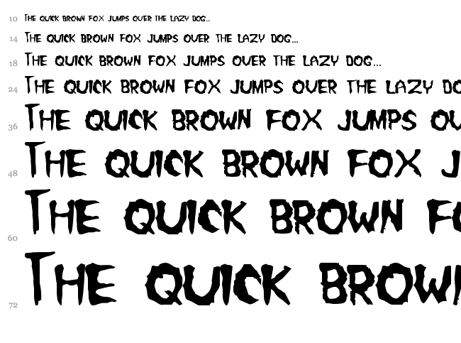 Misfit font waterfall