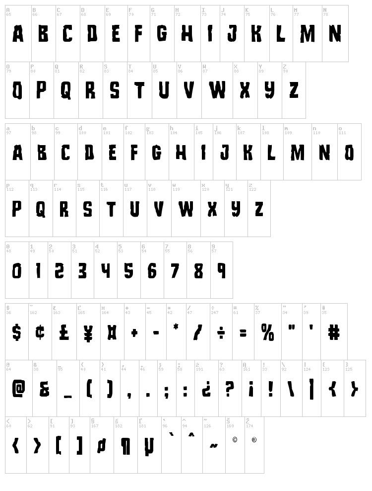 Monster Hunter font map