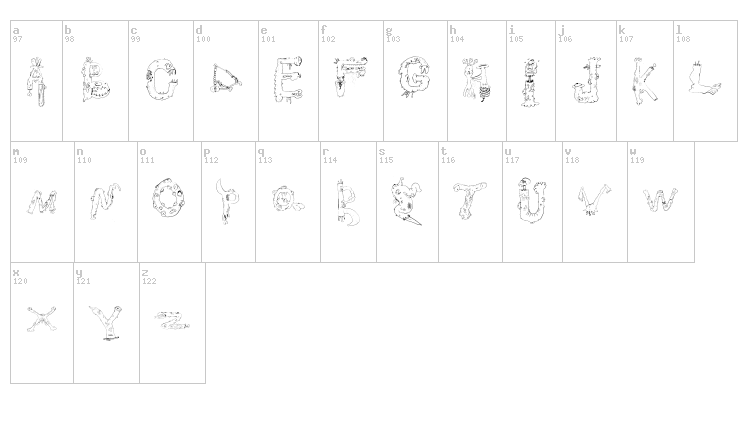 Monstros font map