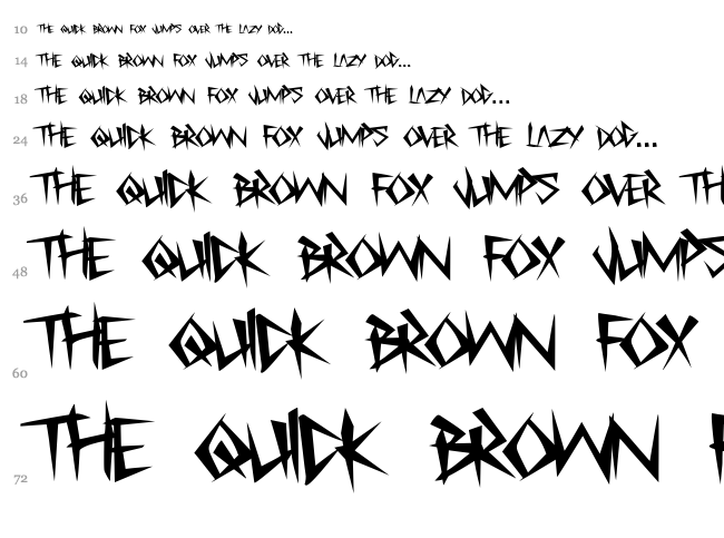 My Funeral font waterfall