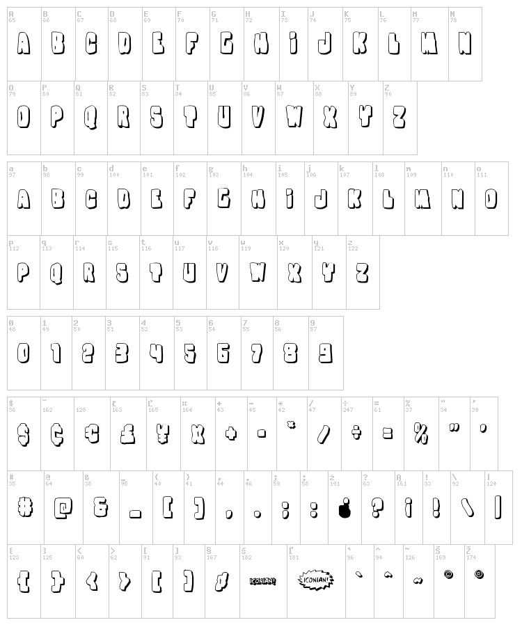 Nobody's Home font map