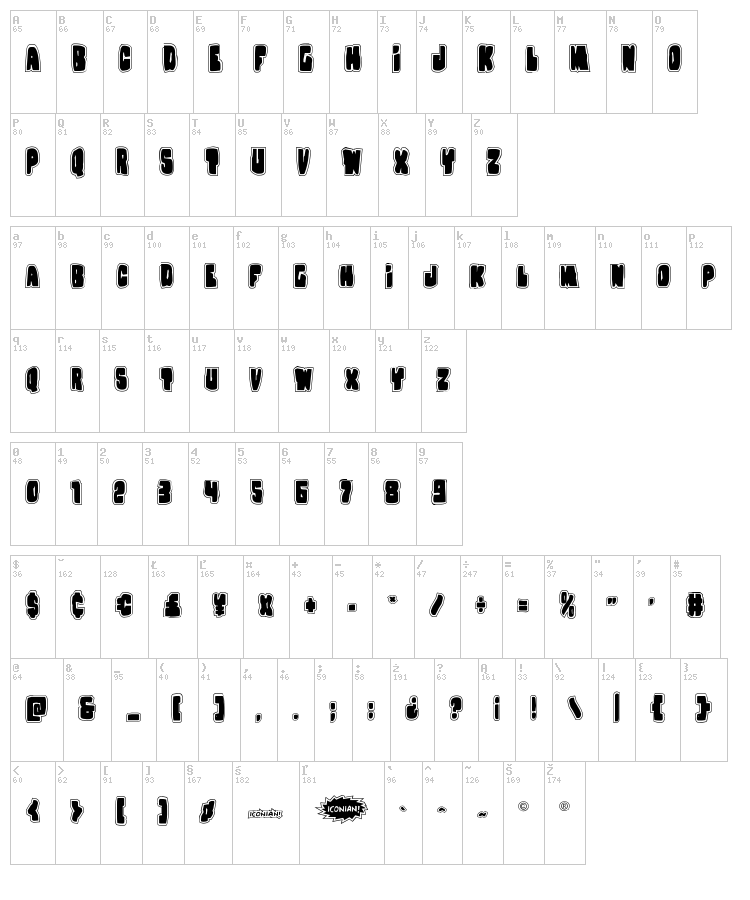 Nobody's Home font map