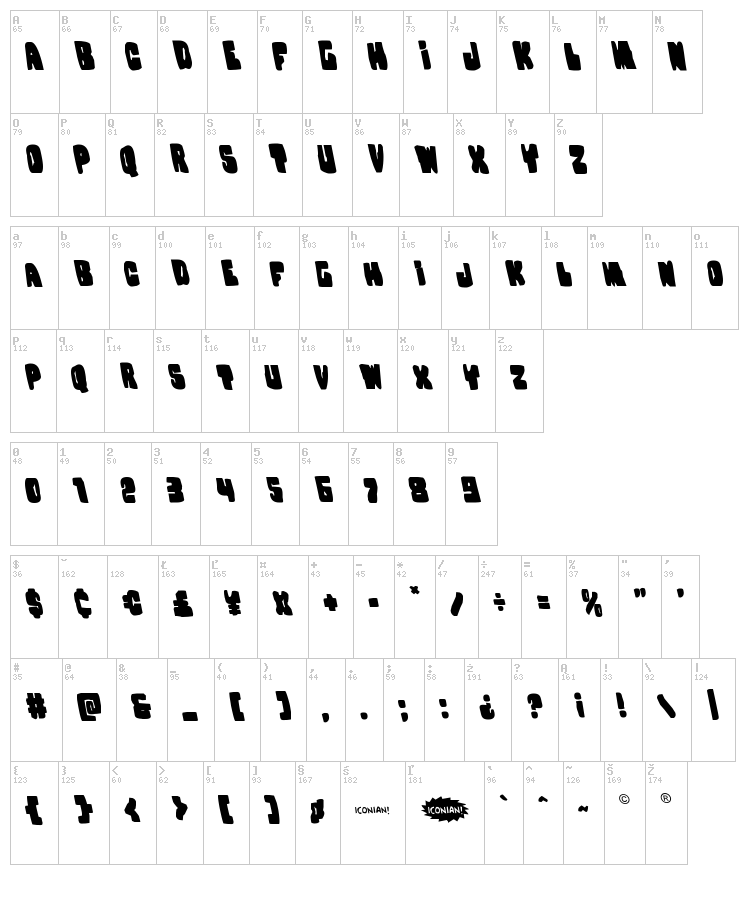 Nobody's Home font map
