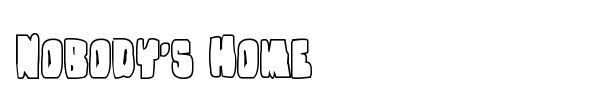 Nobody's Home font preview