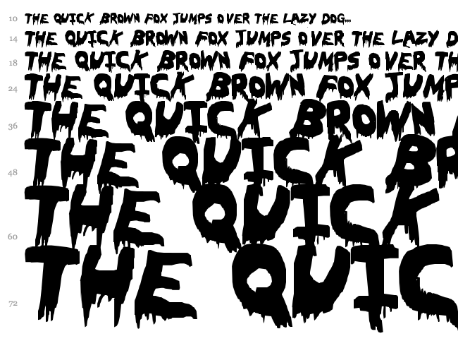 Oh The Horror font waterfall