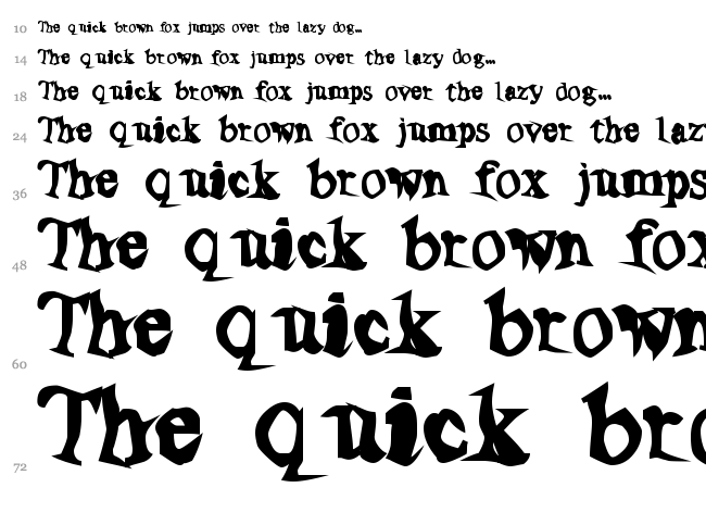 Poltergeist Thick font waterfall