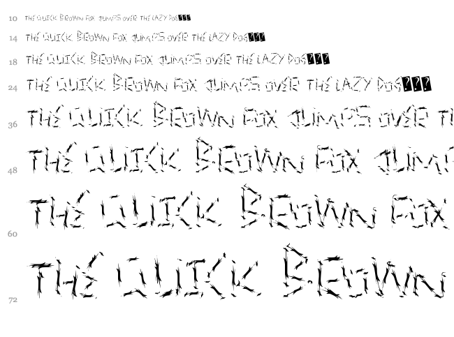 Quick Slash font waterfall
