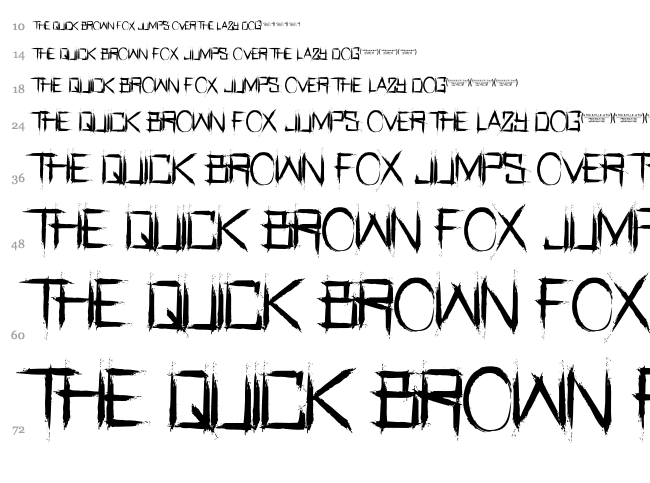Real Horror font waterfall