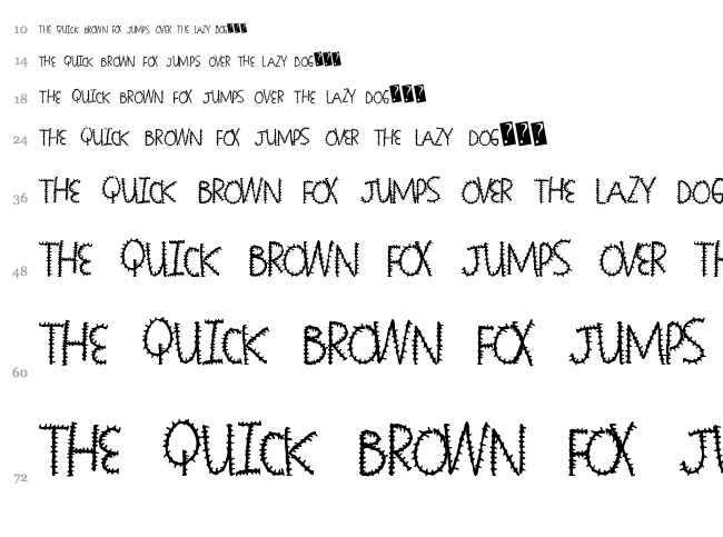 Seaming Stitchy font waterfall