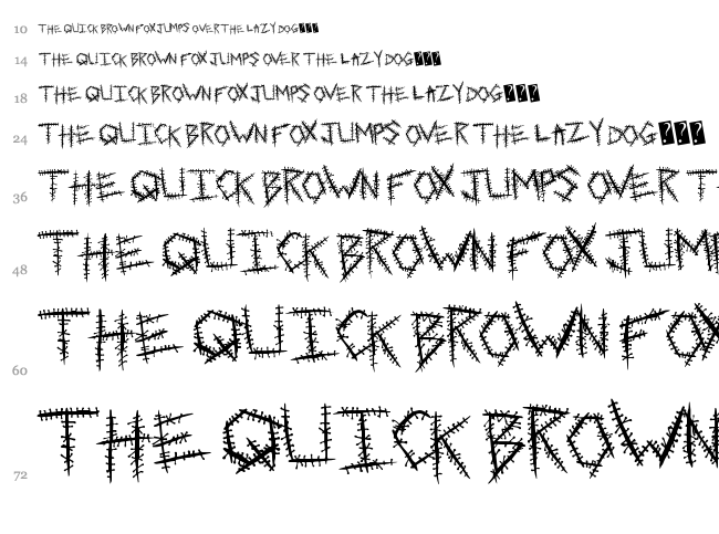 Sewn Tight font waterfall