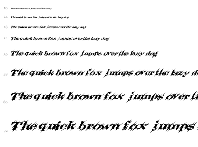 Slashtacular font waterfall