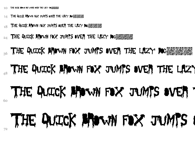 Slash Thirty font waterfall