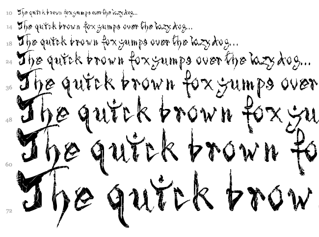 Spider Bite font waterfall