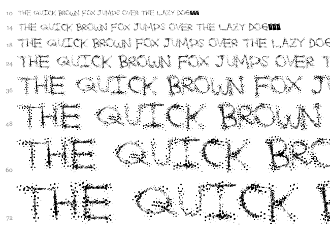 Splatter Funtime font waterfall