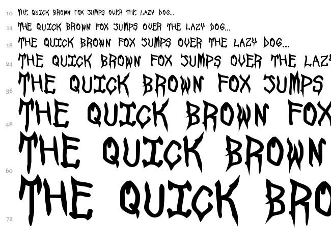 Spook Show font waterfall