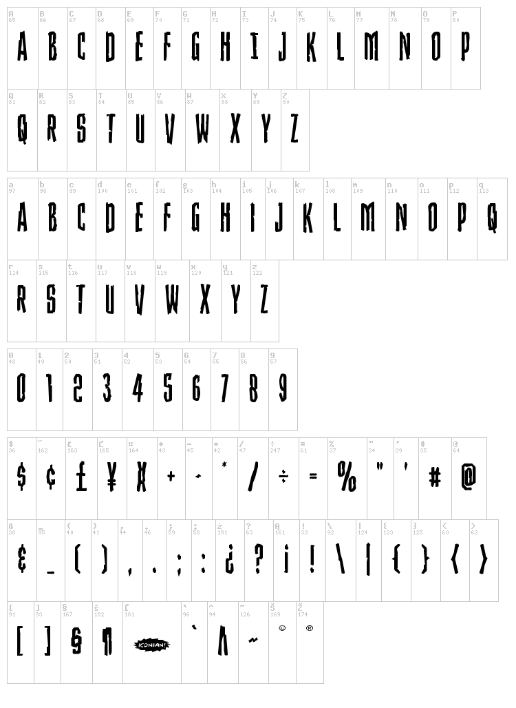 Stranger Danger font map