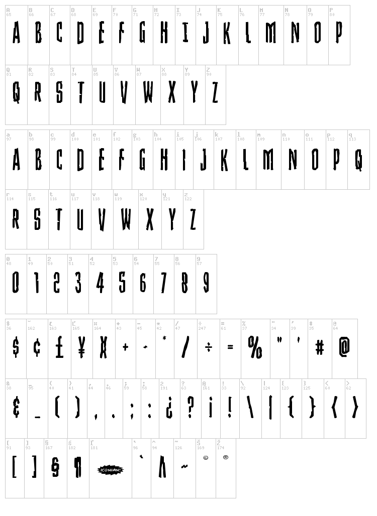 Stranger Danger font map