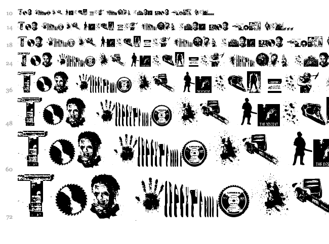 Survival Horror font waterfall