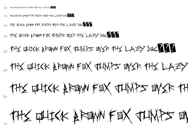 Sweet Revenge font waterfall