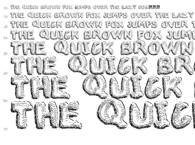 The Blob font waterfall
