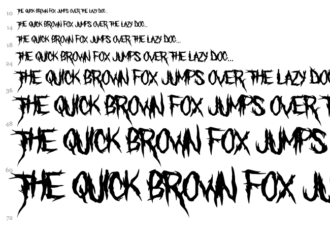 The Defiler font waterfall