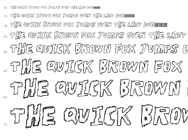 Tough Horror font waterfall