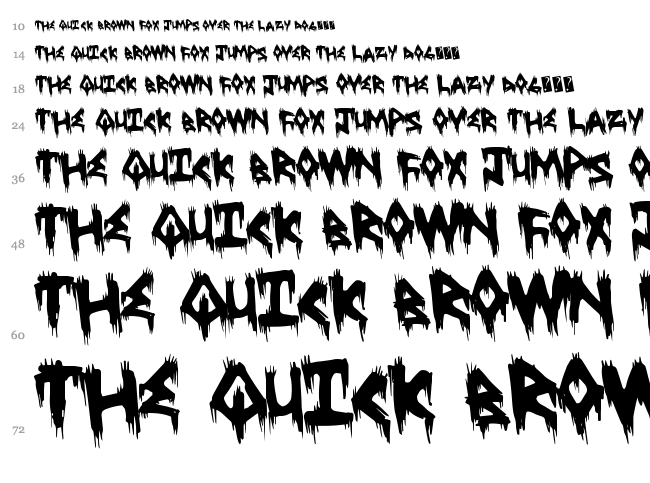Treehaus Horror font waterfall