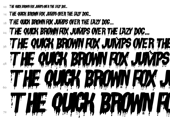 Vampyrish ABC font waterfall