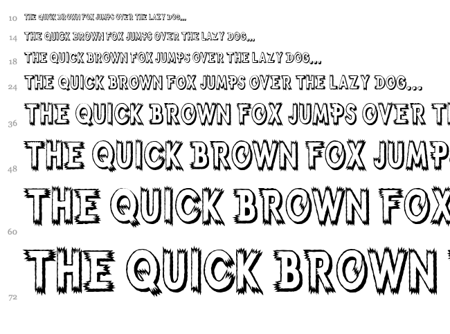 Weird font waterfall