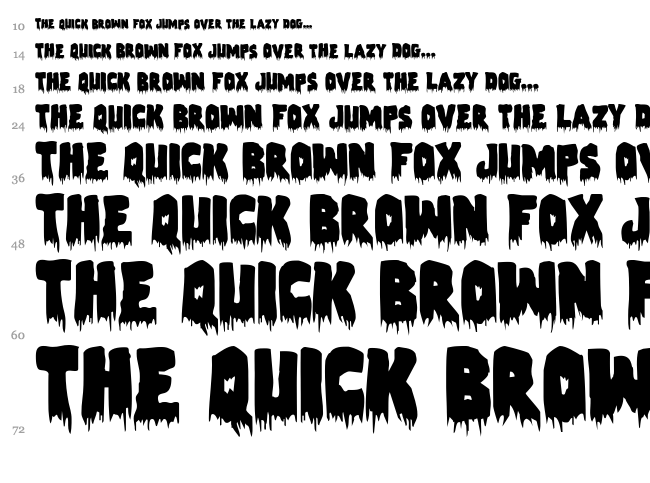 Zombie Control font waterfall